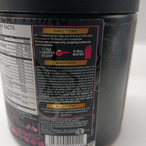 Abe All Black Everything Pre Workout Powder Baddy Berry 13.75oz 30 Servings 6/26 - Picture 4 of 5